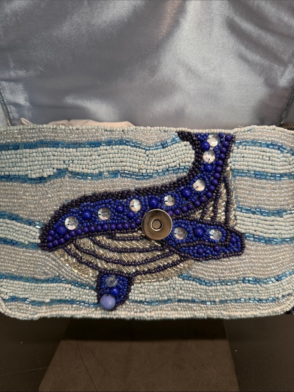 Handcrafted In India | Beaded Whale / Crab Ocean Motif w/ Matching Bag Charm - Picture 4 of 14